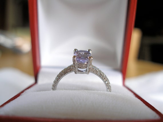 1.20 Ct. Tanzanite Solitaire & Diamond  14k White… - image 5