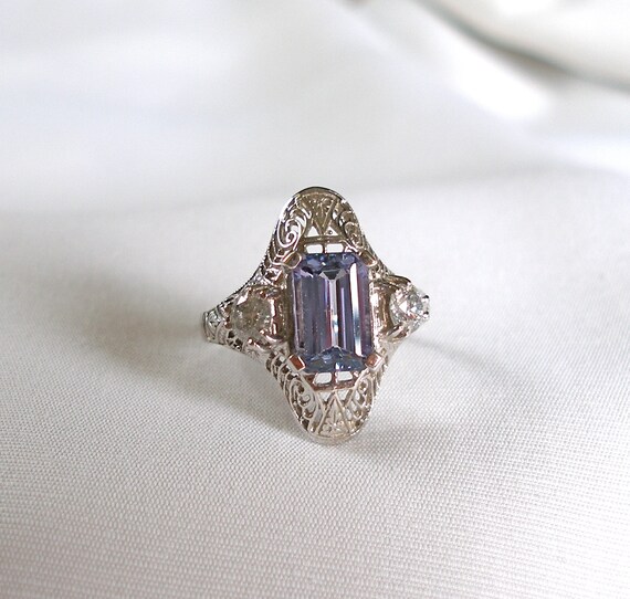 2.60 Ct. Tanzanite Solitaire & Diamond  14k White… - image 2