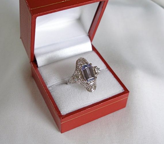 2.60 Ct. Tanzanite Solitaire & Diamond  14k White… - image 9