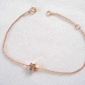 VIDA = 14k Rose Gold &#39;Star&#39; Bracelet with Accent Diamonds