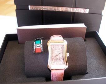 OFFICINA DEL TEMPO - Reloj de pulsera rosa con movimiento de cuarzo
