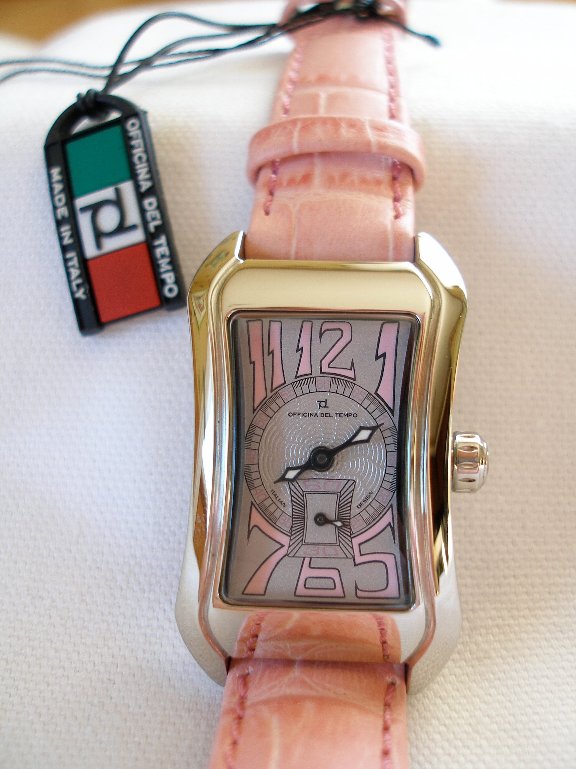 OFFICINA DEL TEMPO - Quartz Movement Pink Wristwatch - Etsy