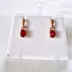 Magnolia - 2 Ct. Ruby Solitaire  10k Rose Gold Dangle Earrings