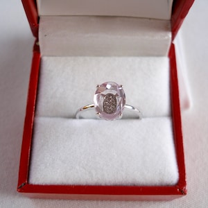 Vida - 1.75 Ct. Amethyst Solitaire with Diamonds  14k White Gold Ring