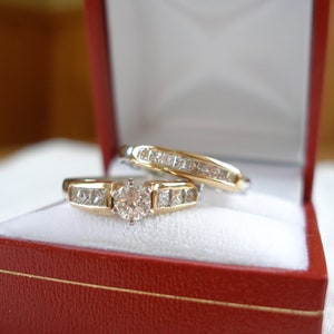 1.35 Ct. Diamond  14k Two Tone Gold Engagement/Wedding Set