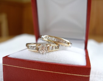 1.35 Ct. Diamond  14k Two Tone Gold Engagement/Wedding Set