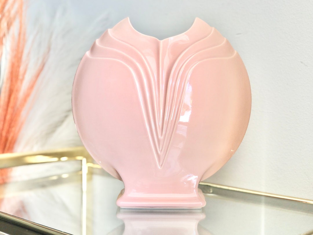 Vintage Mccoy Peach Pink Art Deco Ceramic Postmodern Vase | MCM ...