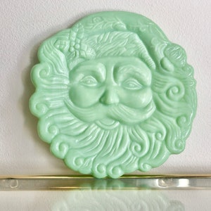 RARE Jadeite Santa Claus Plate Serving Platter Reproduction