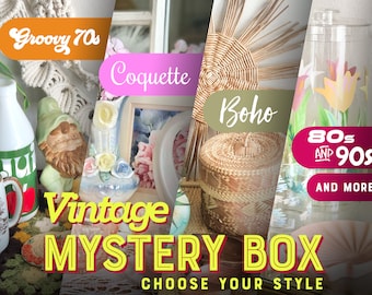 Custom Vintage Personalized Home Decor Mystery Box Bundle Cottagecore 70s 80s 90s Midcentury Academia Coquette Unique Gift Idea Housewarming