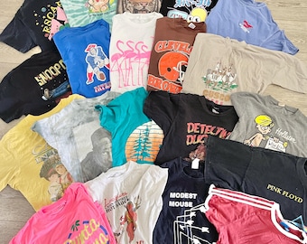 20 Piece Vintage T-Shirts Bulk Resellers Lot | Mens Unisex Tee Band Sports Travel Shirts
