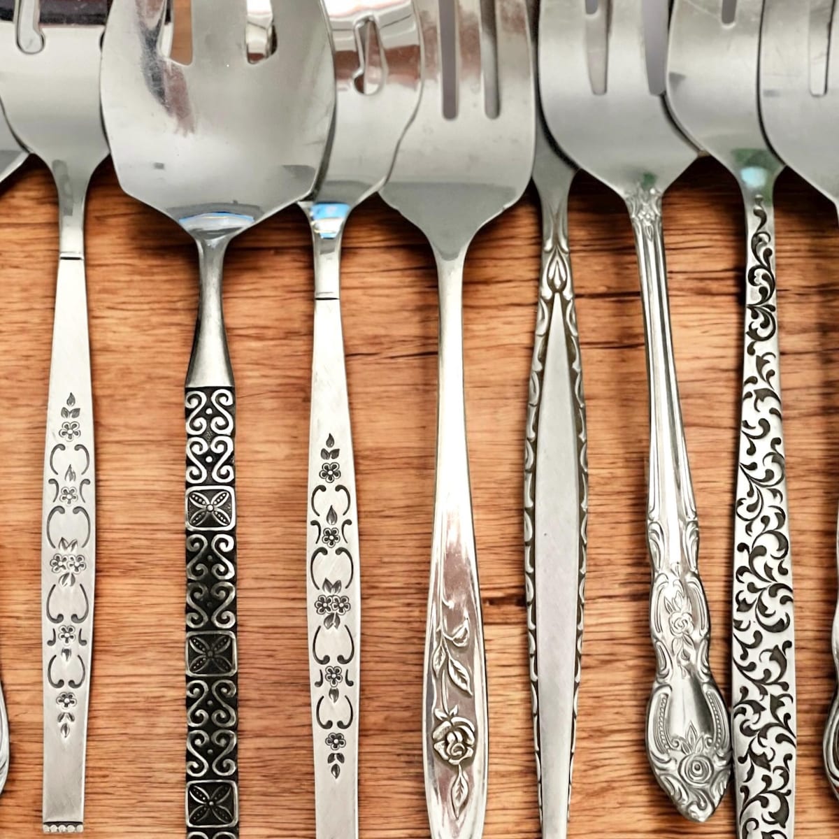Vintage Floral Serving Utensil Set | Cottagecore Farmhouse Spoons Meat Fork | Thanksgiving Holiday Christmas Tea Party Shower - Etsy