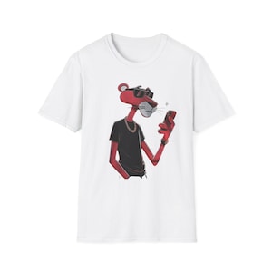 Pink Panther Cartoon T-Shirt: Retro-Grafik-T-Shirt, Unisex-Baumwolle