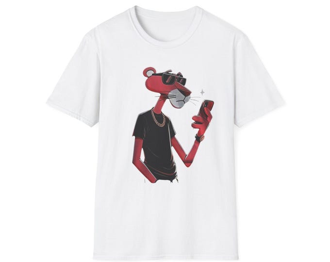 Pink Panther Cartoon T-Shirt: Retro Graphic Tee, Unisex Cotton