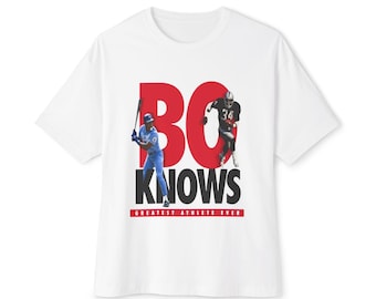 Bo Knows Graphic Tee: Unisex Oversized Boxy Cotton T-Shirt