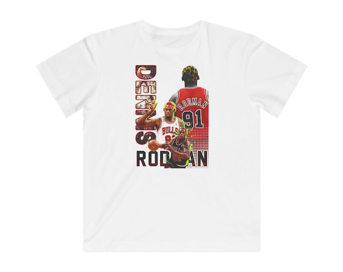 Basketball Legend Dennis Rodman, Youth Sports Shirt, Boys Basketball Tee, Girls Basketball Shirt, Children's Athletic Top
