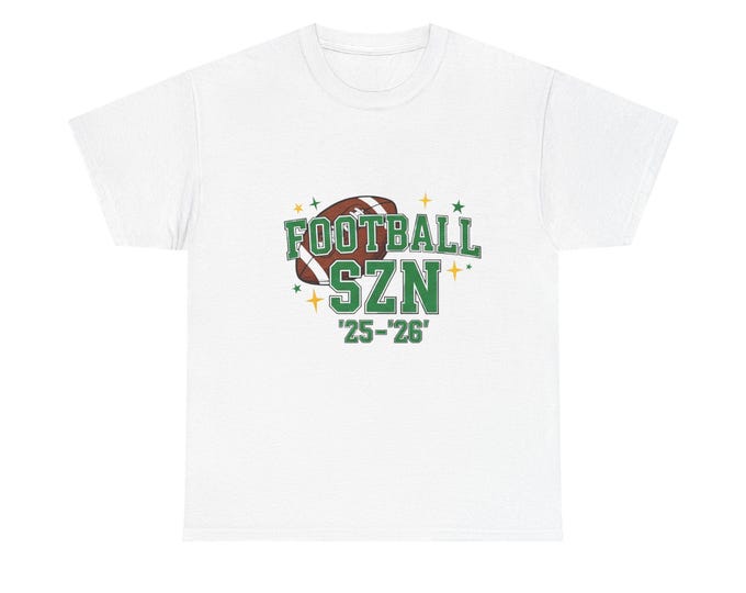 Football Season Heavy Cotton Tee: Sports Fan Game Day Shirt