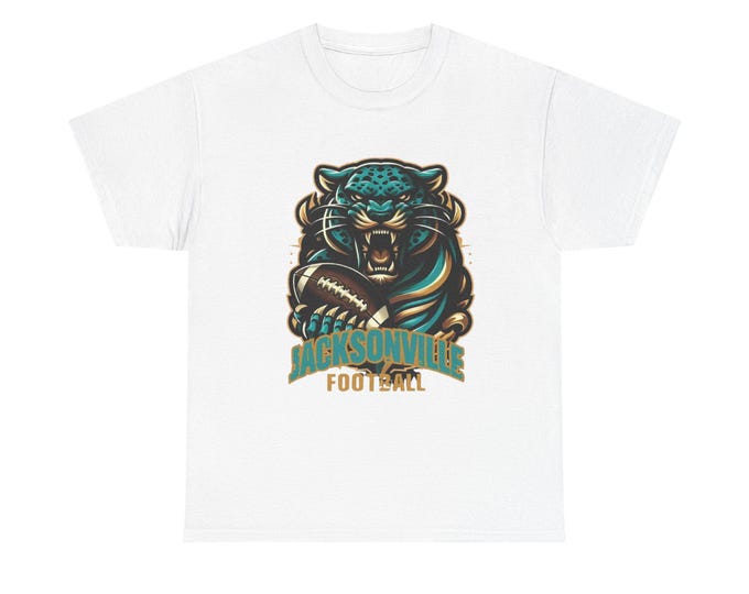 Jaguar Football Graphic Tee: Unisex Heavy Cotton Sports Jersey