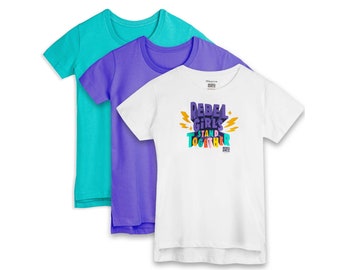 Rebel Girls Organic Cotton Extended Length T-Shirts 3 Pack