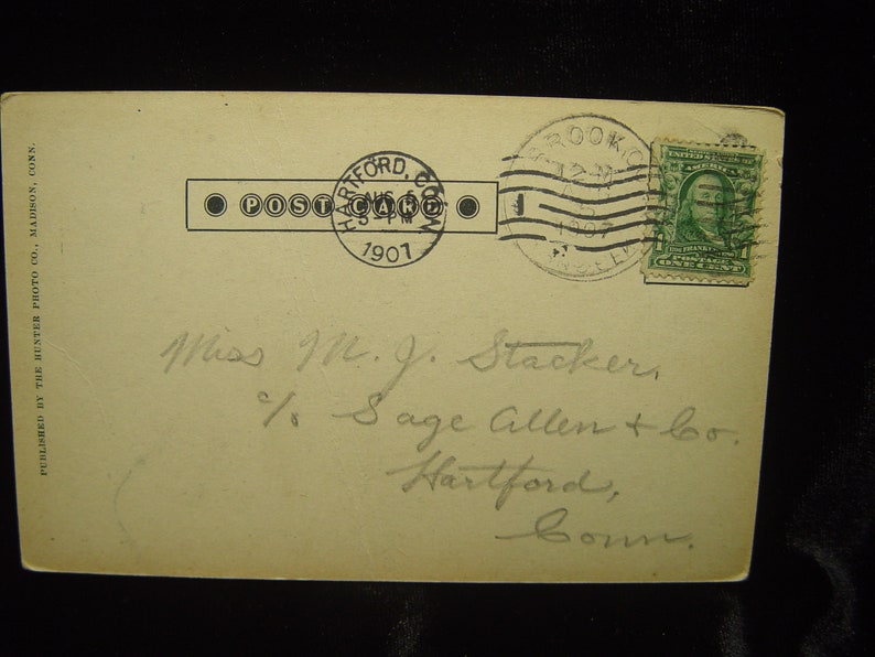 Vintage 1901 Postcard With a Rare 1 Cent Ben Franklin Stamp Etsy