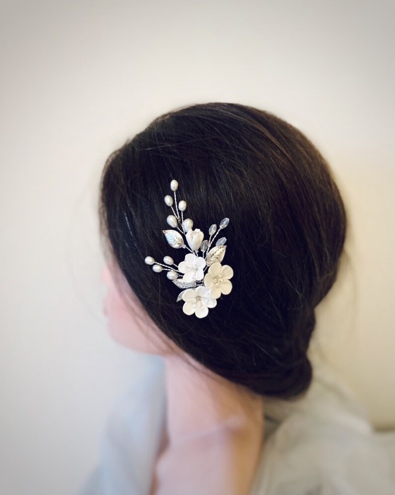 Floral Hair Pins Bridal Hair Flower Ivory Flower Hair Pin Etsy