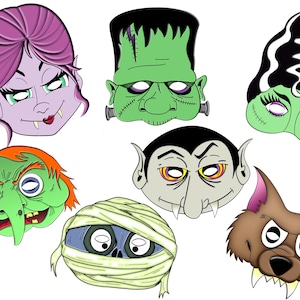 Printable Monster Face Masks/Photo Props