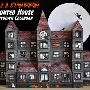 Printable Halloween Haunted House Countdown Advent Calendar image 1