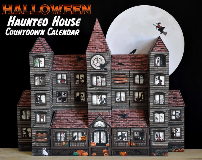 Printable Halloween Haunted House Countdown Advent Calendar - Etsy