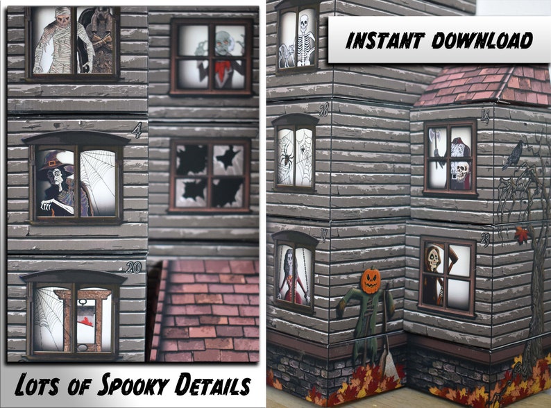 Printable Halloween Haunted House Countdown Advent Calendar image 4