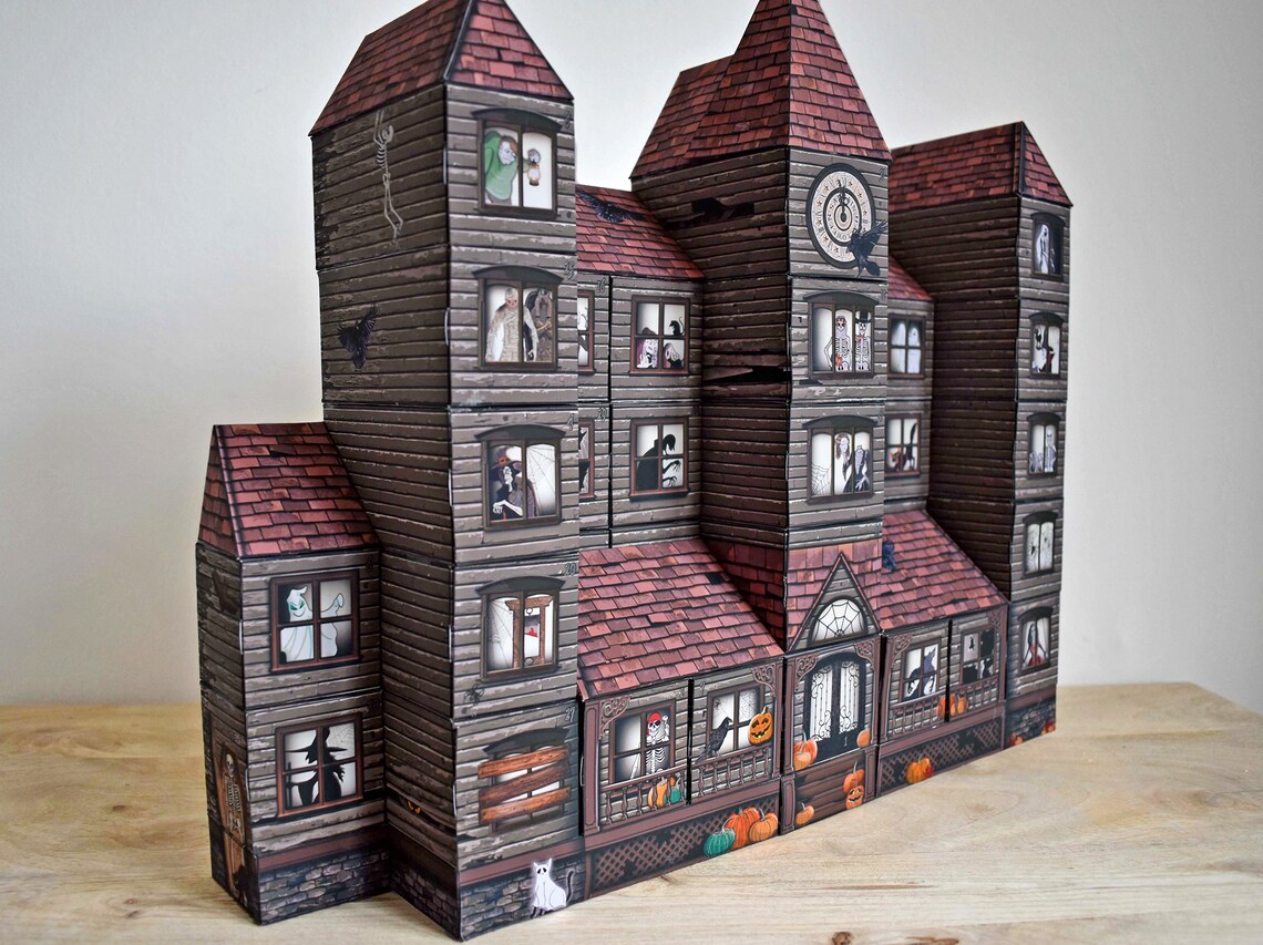 Printable Halloween Haunted House Countdown Calendar - Etsy