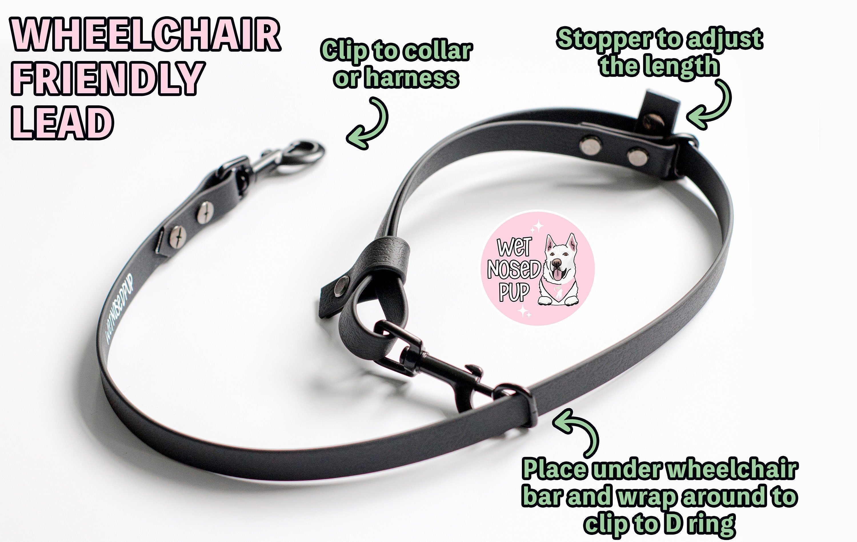 Wheelchair User Dog Lead Waterproof | Multiple Colours