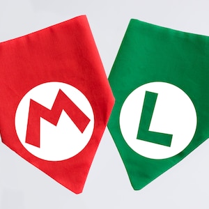 Super Mario and Luigi Pet Bandanas matching | Dog, Cat, Pet Accessory