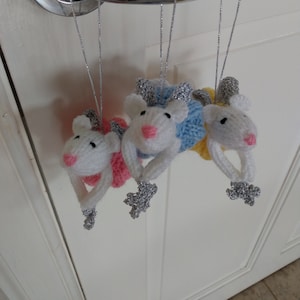 Feen Mäuse Set von 3 handgemachter Weihnachtsdekorationen