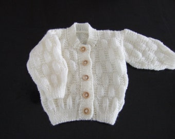 cream baby cardigan