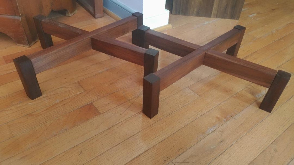 Raised solid walnut speaker stands Etsy