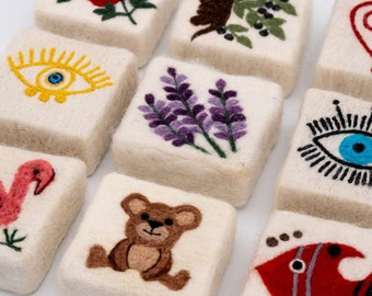 Filzseife - Teddy. Naturseife umfilzt mit hochwertiger Baumwolle. Natürlicher Peeling-Effekt und antibakteriell.  Perfekt für Kinder.