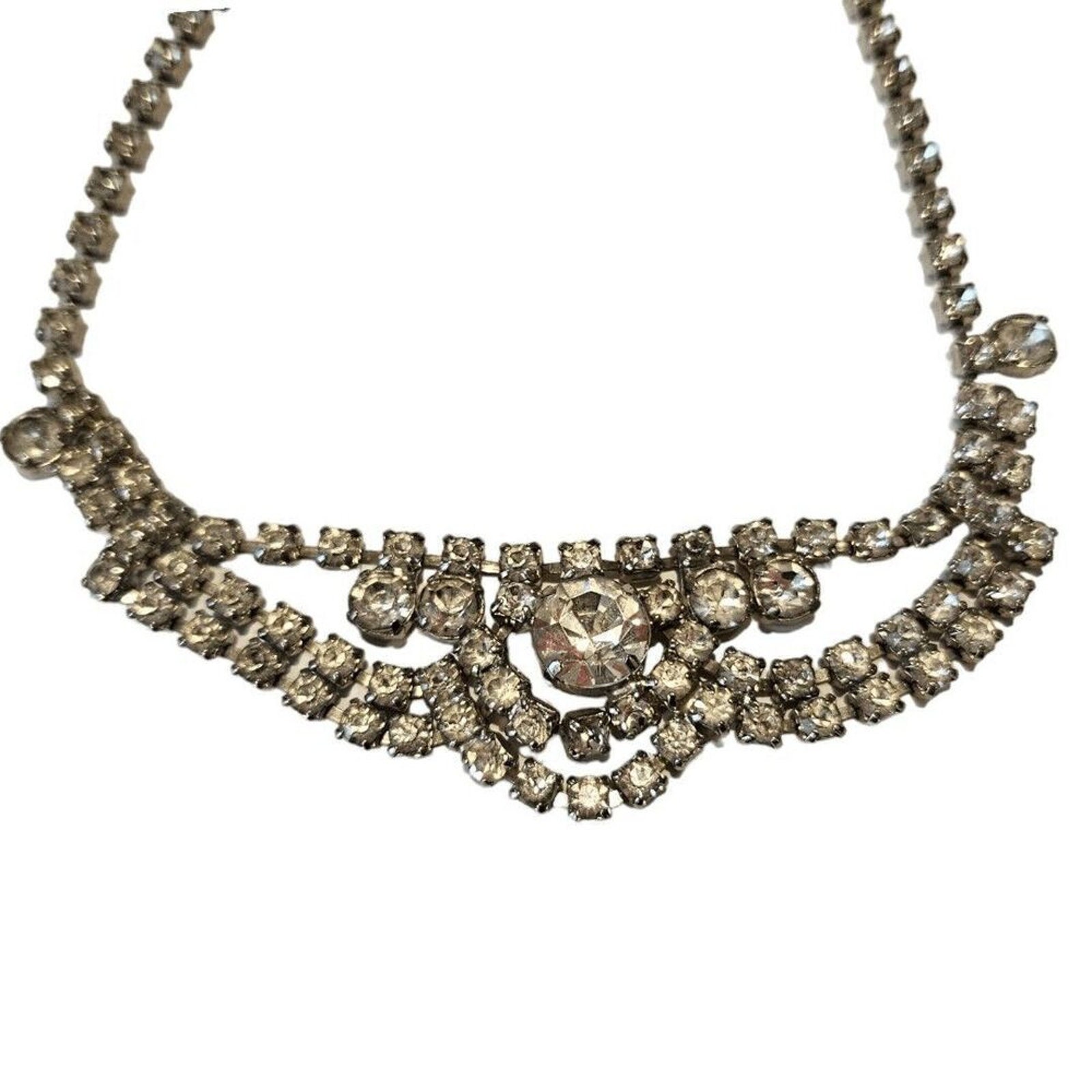 Rihnestone Necklace Vintage Costume Accessories Female main image 1