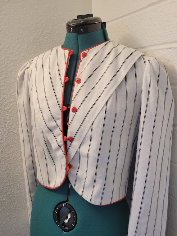 Vintage 1970's Cropped Jacket Bolero Striped Betse
