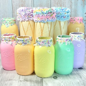 Donut jar Ice cream jar Confetti cake jar QUART SIZE ice cream party donut party confetti candy party décor home décor