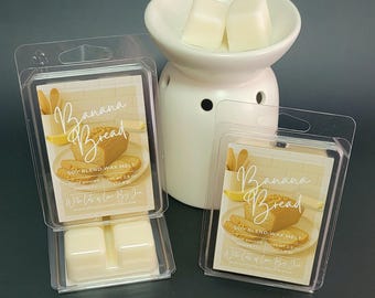 Banana Bread Wax Melts, Bakery Scent Collection, Banana Nut Vanilla Nutmeg Scents, Cozy Dessert Fragrance, Hand Poured Soy Blend Wax Tart