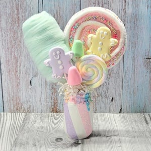 Candy Gingerbread Centerpiece, Fake Cotton Candy, Candyland Party Décor, Birthday Decor, Candy Home Decor, Sweet One Party, Baby Shower