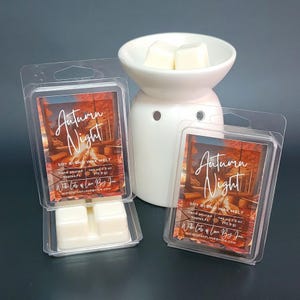 Autumn Night Wax Melts, Woodsy Scent Collection, Sandalwood Woody Cedar Clove Musk Scent, Cozy Winter Home Fragrance, Hand Poured Soy Blend