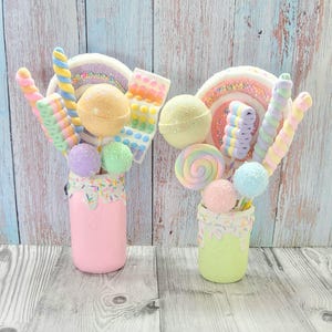 Handmade Candy Circus Centerpiece: Pastel Carnival Party Decor