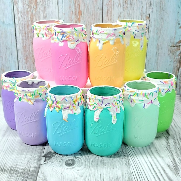 Confetti Cake Jar, Sprinkle jar, Candy Party décor, Home and office  décor, Candy Kitchen décor.