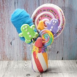 Candy Centerpiece, Gumdrop, Gingerbread, Lollipop Centerpiece, Candyland Party, Birthday Party Supply, Candy Home Decor, Donut Party, Candy
