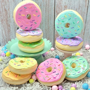 Realistic Fake Donut for Donut Party, Candy Party Decor - Faux Doughnut Photo Prop - Bakery-Inspired Display