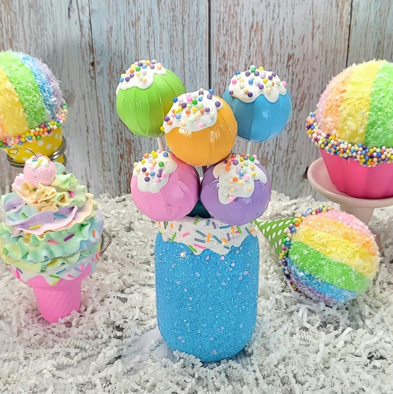 Fake Cake Pop for 80s Themed Party Décor, Candy Party, Sweet One, Baby
