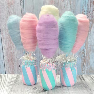 Faux Cotton Candy Decor: Candyland Party Centerpiece