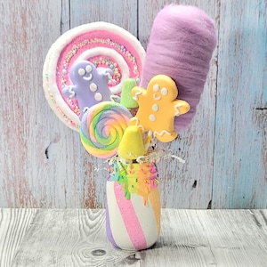 Candy Centerpiece, Fake Candy Decor, Gingerbread Lollipop Centerpiece, Candyland Party, Birthday Decor, Candy Home Decor, Ice Cream Party