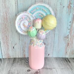 Candy Centerpiece,Ice Cream Party Decor, Candyland Party, Birthday Party Decor, Baby Shower, Whimsical Home Decor, Lollipop Centerpiece
