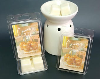 Caramel Apple Wax Melts, Bakery Scented Wax Melt Collection, Apple Caramel Cinnamon, Cozy Fall Home Scent, Handmade Hand Poured Soy Blend